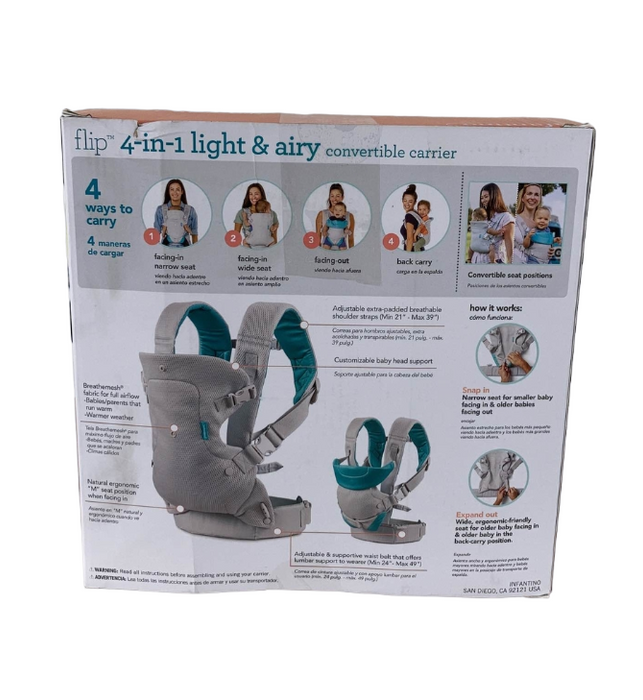 Infantino Flip Advanced 4-in-1 Convertible Carrier, Gray