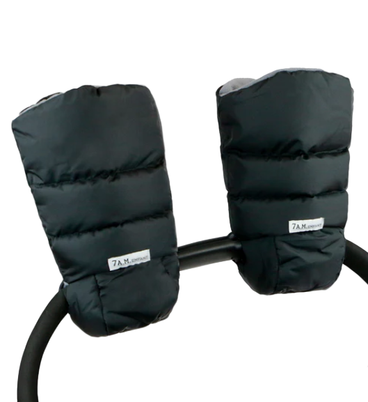7 A.M. Enfant Warmmuffs, Black Plush
