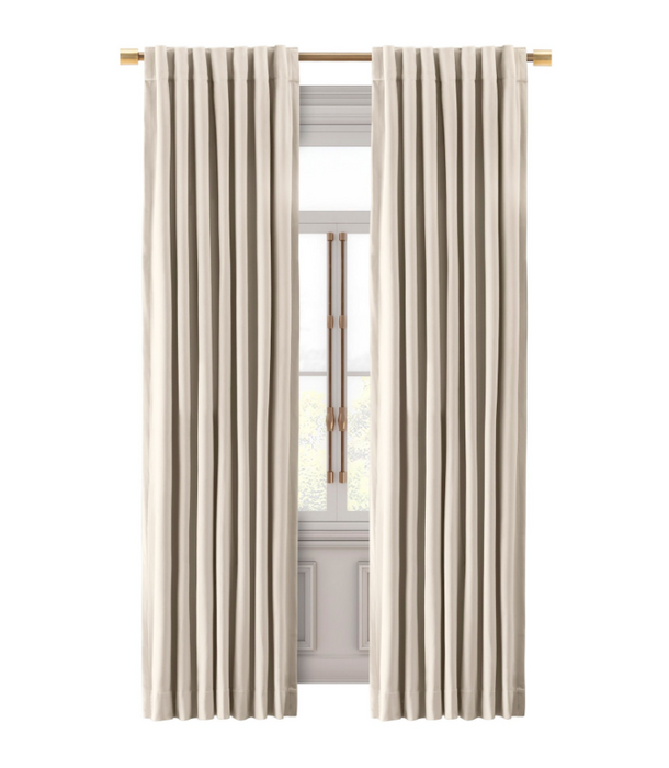 Ricardo Trading Premium Velvet Rod Pocket With Back Tab, 50"x96", Bone