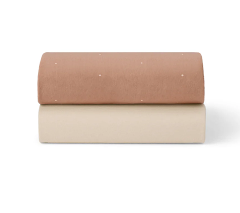 Snuz 2 Pack Fitted Sheets, Blush Dot