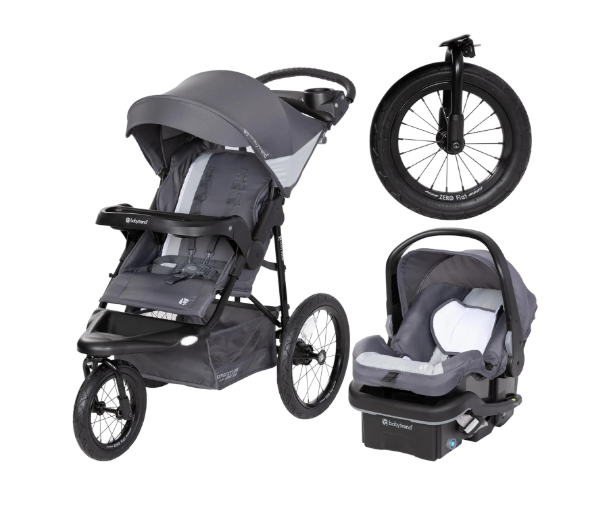 Baby Trend Expedition Zero Flat Jogger Travel System with LED Lights, 2025, Dash Grey