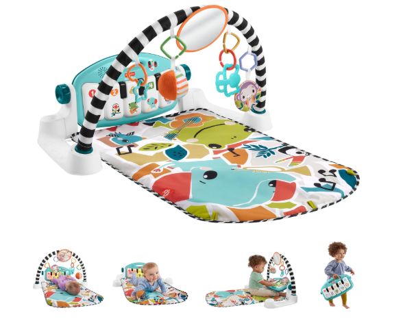 Fisher Price Glow And Grow Kick And Play Piano Activity Mat, New Blue