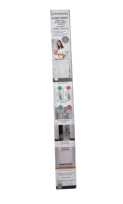 Dreambaby Glide 'N Hide Extra Tall Retractable Baby Gate, White