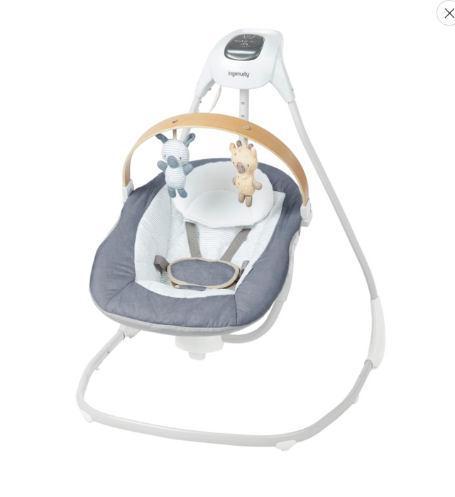 Ingenuity Simple Comfort 2-in-1 Swing Rocker, Chambray