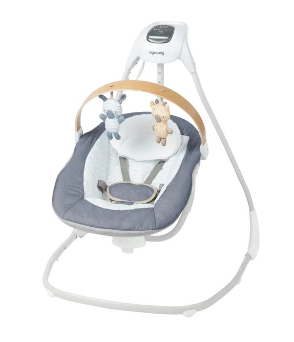 Ingenuity Simple Comfort 2-in-1 Swing Rocker, Chambray