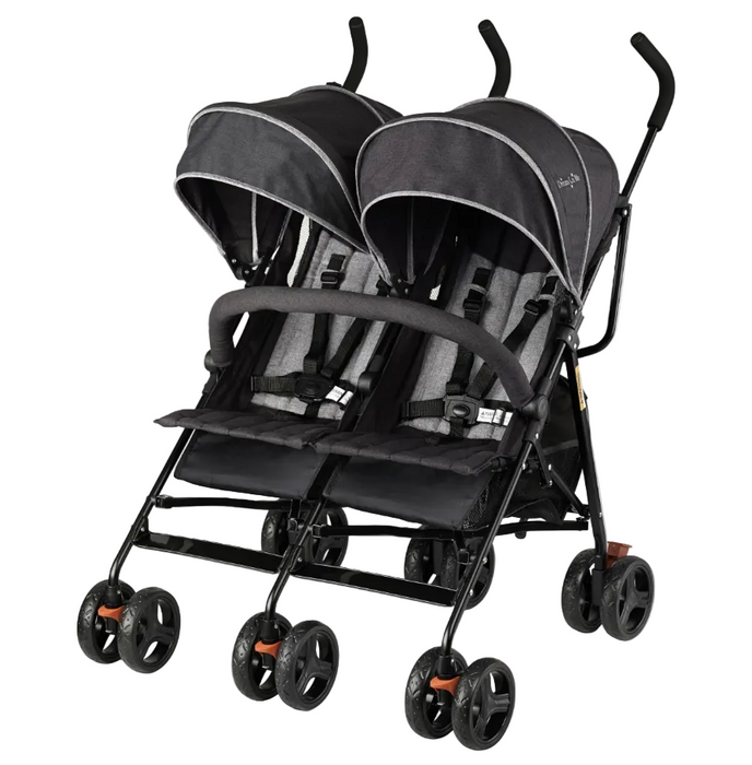 Dream On Me Twin Umbrella Stroller, Black