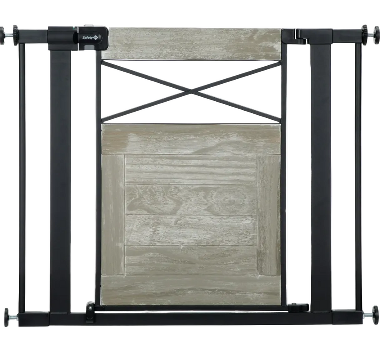Safety 1st Easy Install Modern Farmhouse Gate, Gray