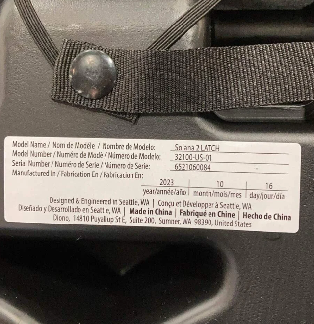 Diono Solana 2 Backless Booster Seat, 2023, Black, With LATCH