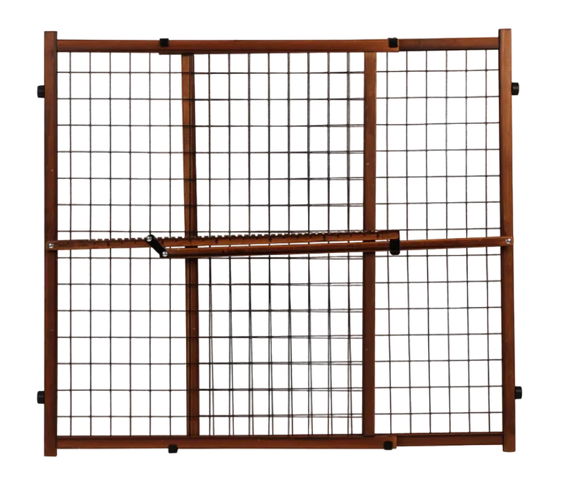 Evenflo Position And Lock Tall Pressure Mount Wood Gate, Farmhouse Collection