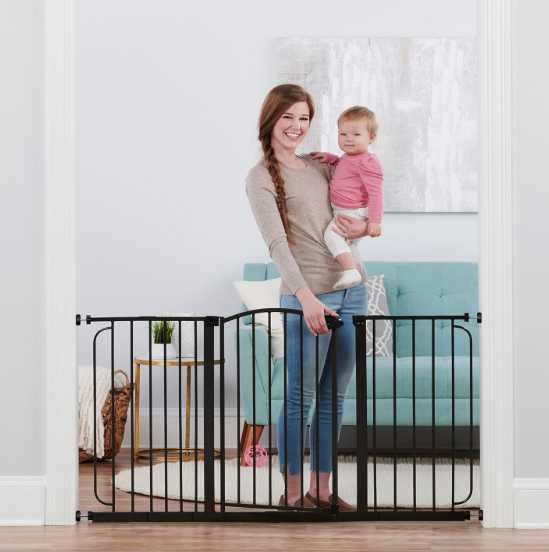 Regalo Home Accents Super Wide Safety Gate, Black