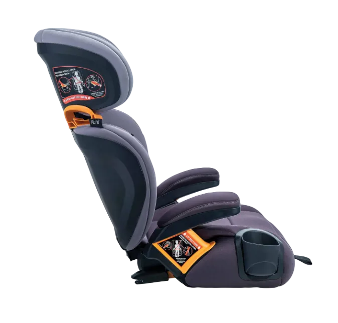 Chicco KidFit 2-in-1 Belt Positioning Booster Car Seat, 2024, KidFit ClearTex Plus Lilac