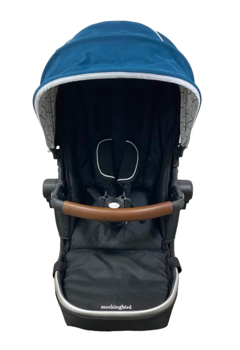 Mockingbird 2nd Seat Kit with Extendable Canopy, Sea, Silver With Penny Leather, Windowpane