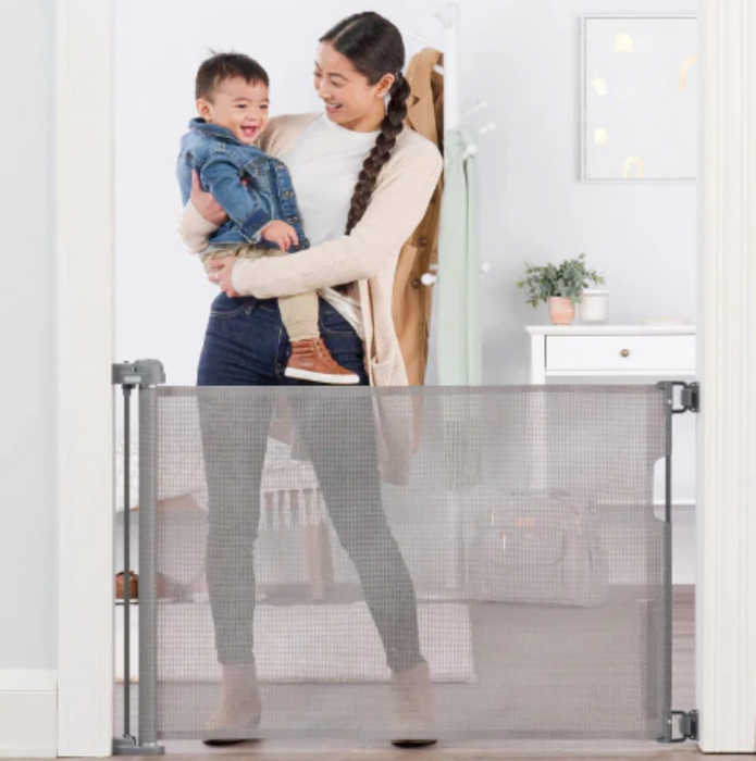 Regalo Retractable Baby Gate, Grey