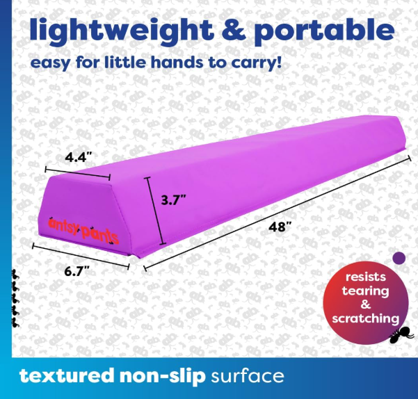 Antsy Pants Gym Balance Beam, 4 Foot, Plum