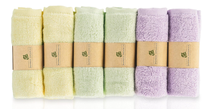 Bamboo Organics Bamboo Baby Washcloths, 6 Pack