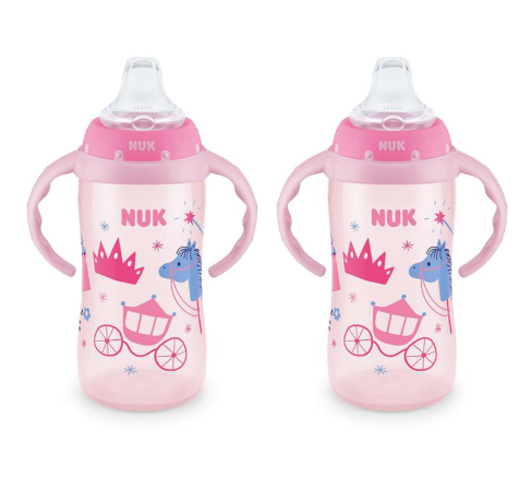 NUK Large Learner Cup 2 Pack, Pink Kingdom