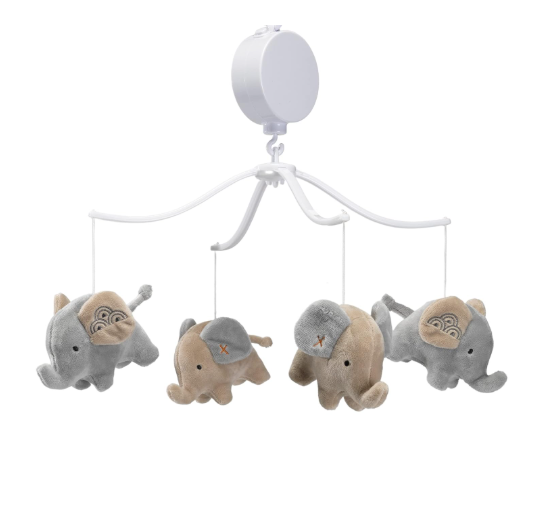 Bedtime Originals Musical Baby Crib Mobile Soother, Elephant Love