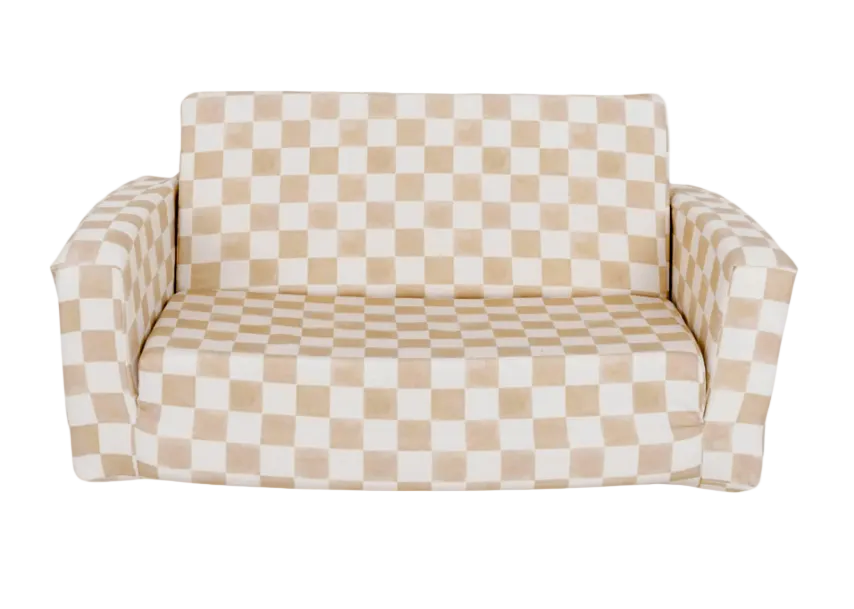Toki Kids Play Couch, Checker Toffee