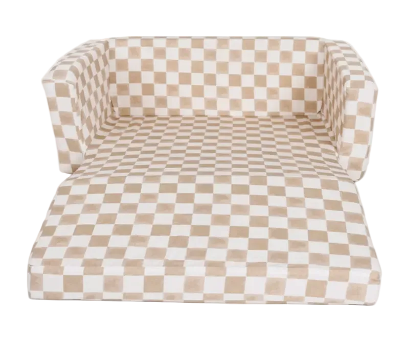 Toki Kids Play Couch, Checker Toffee