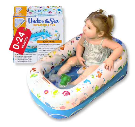 Mommy’s Helper Inflatable Bath Tub, Under the Sea