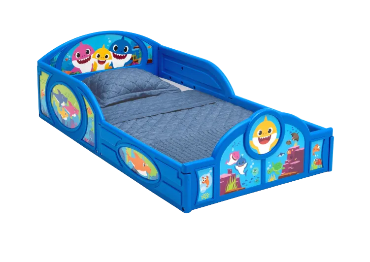 Delta Children Plastic Sleep and Play Toddler Bed, Baby Shark