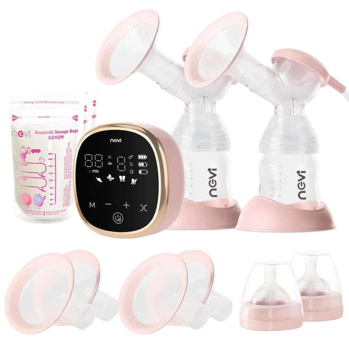 NCVI Double Electric Breast Pump, 2200mAh Battery/4 Size Flanges