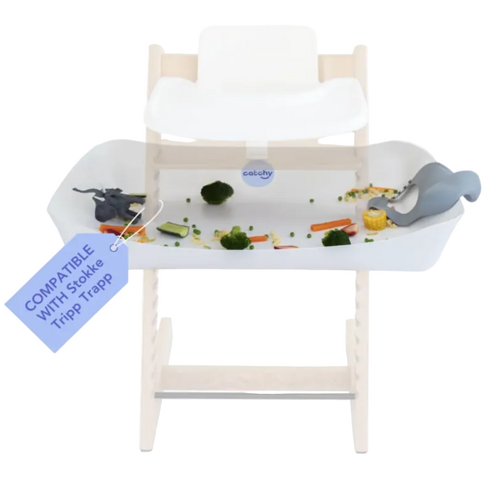 Catchy The Food Catcher For High Chairs, White, For Tripp Trapp