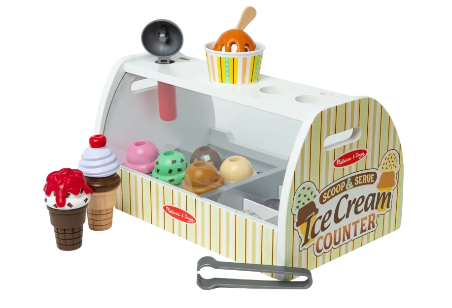 Melissa & Doug Wooden Scoop & Serve Ice Cream Counter