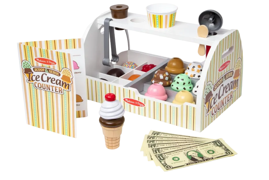 Melissa & Doug Wooden Scoop & Serve Ice Cream Counter