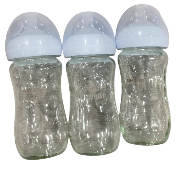 Philips Avent Natural Baby Bottles, 4 Pack, 8oz, Glass