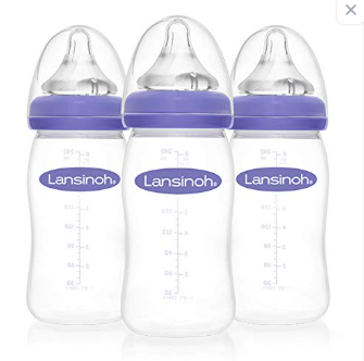 Lansinoh Baby Feeding Bottles, 8oz, 3 Pack