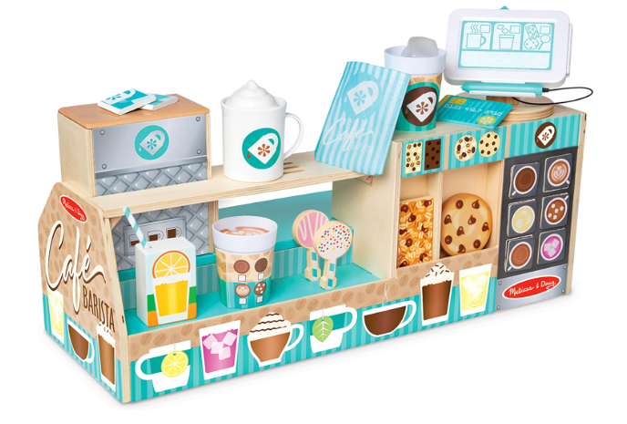 Melissa & Doug Wooden Cafe Barista Coffee Shop, 35 Pieces