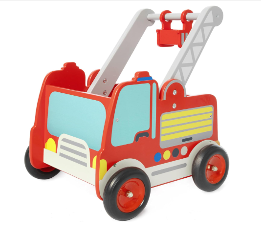 Labebe Wooden Fire Truck Baby Walker, 1-3 yrs