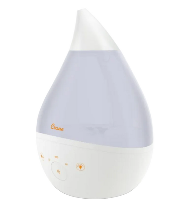 Crane 4-in-1 Drop Ultrasonic Cool Mist Humidifier, White