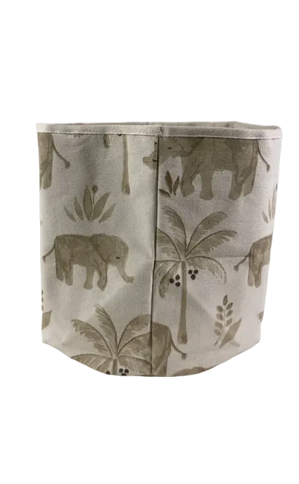 Crane Baby Cotton Canvas Storage Bin, Kendi Safari Animal