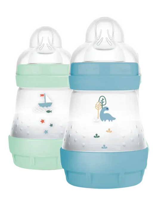 MAM Easy Start Anti-Colic Bottle, 5oz, 4 Pack, Blue and Green