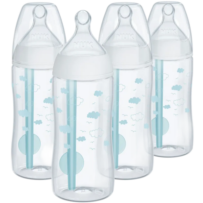 NUK Smooth Flow Anti-Colic Bottles, 10oz, 4 Pack, Clouds