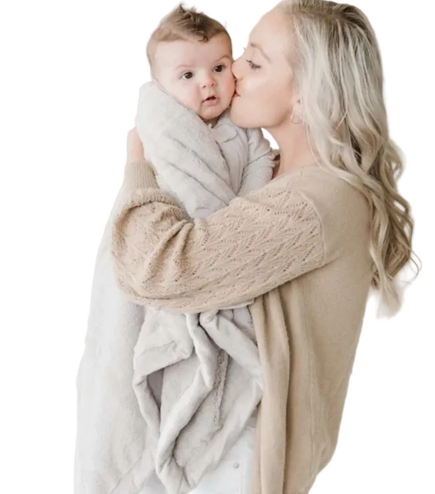 Saranoni Satin Border Receiving Blanket (30"x40"), Feather