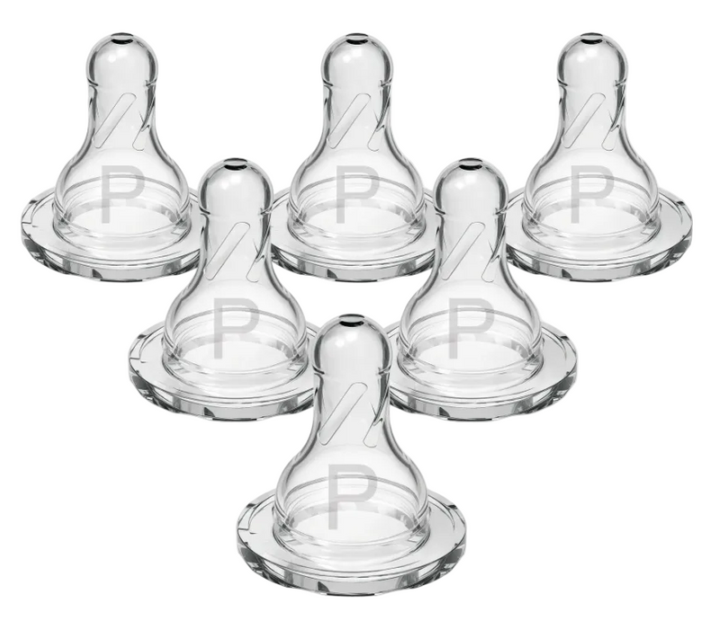 Dr. Brown's Natural Flow Baby Bottle Nipples 6 Pack, Preemie (0m+, Slowest Flow), Preemie, Narrow Neck