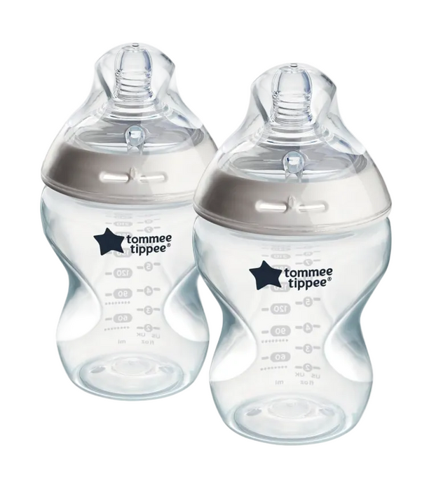 Tommee Tippee Baby Bottles, 2 pieces, 9oz, Clear