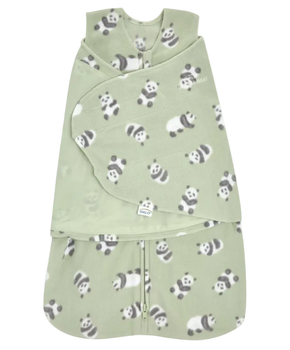 Halo Micro-Fleece Swaddle, Cozy Pandas, Small