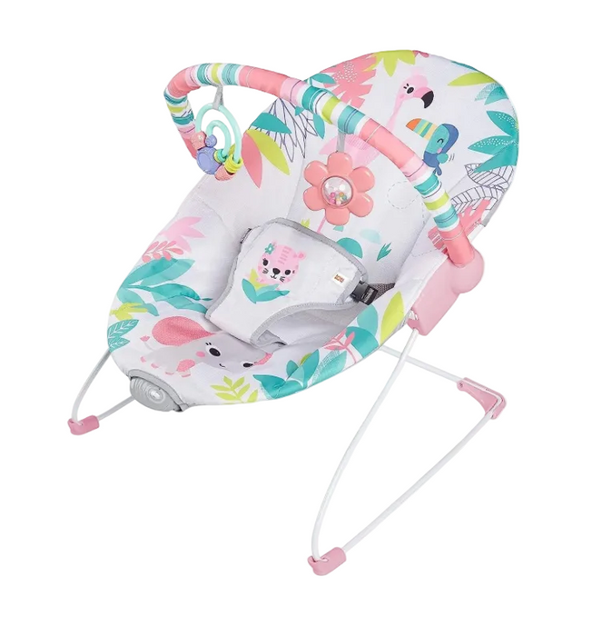 Shop Bright Starts Vibrating Bouncer, Flamingo Vibes at GoodBuy Gear