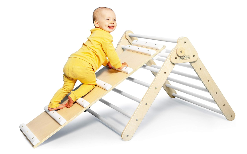 DomusJunior Pikler Triangle with Slide, Natural