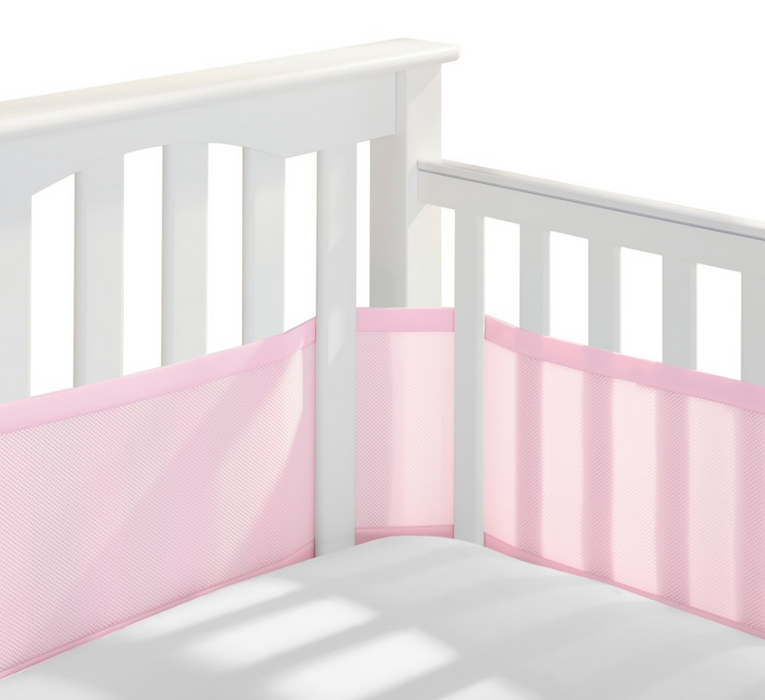 Breathable Baby Mesh Crib Liner, Pink