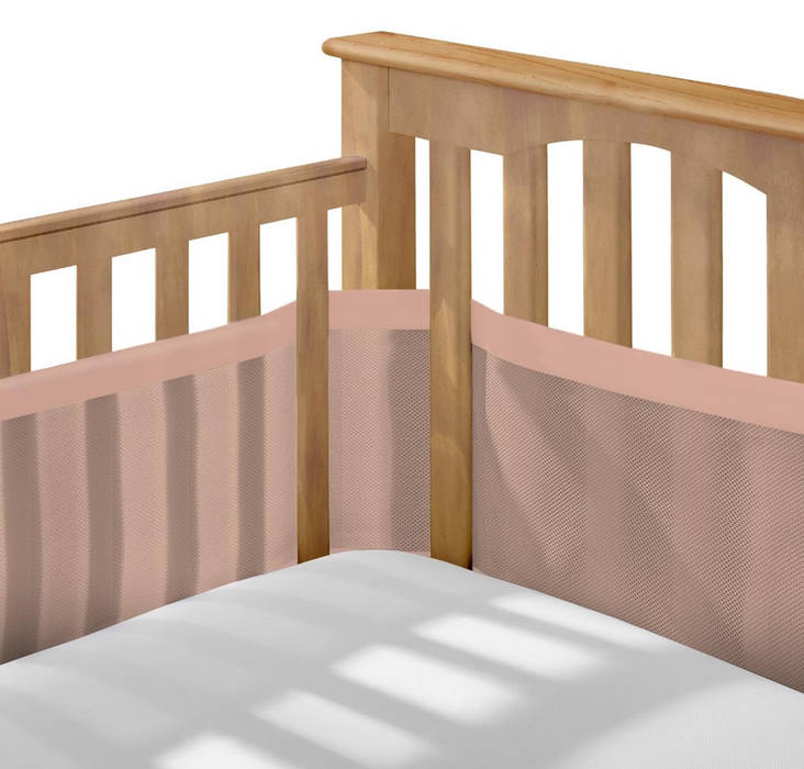 Breathable Baby Mesh Crib Liner, Shell Pink