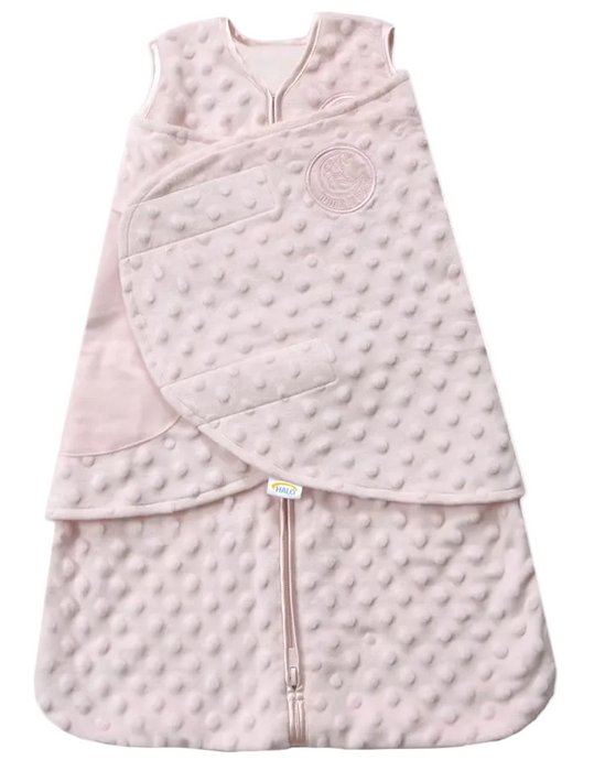 Halo SleepSack Swaddle, Newborn, Pink Plushy Dot