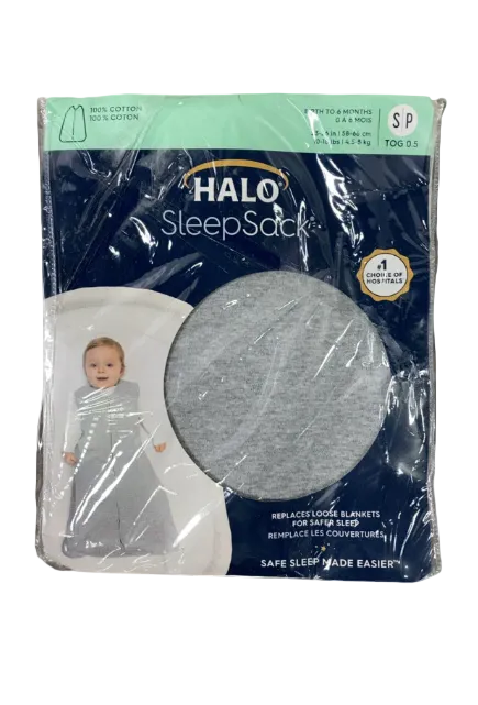 Halo Cotton Sleepsack, Heather grey, S