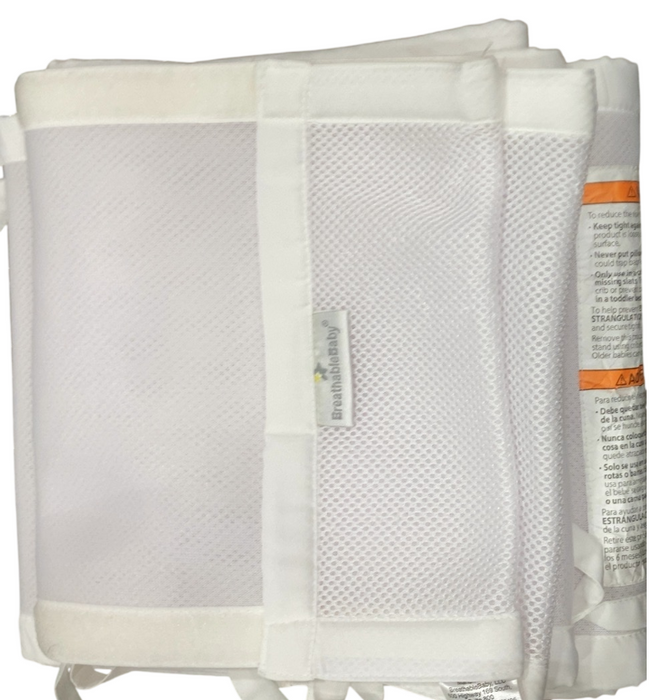 Breathable Baby Mesh Crib Liner, White, (Size 2FS Covers 2 Sides)