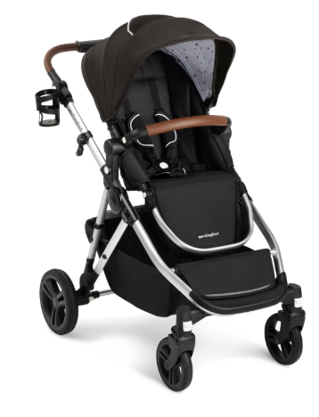 Mockingbird Single to Double 2.0 Stroller, Black, Watercolor Drops, Silver With Penny Leather, 2025