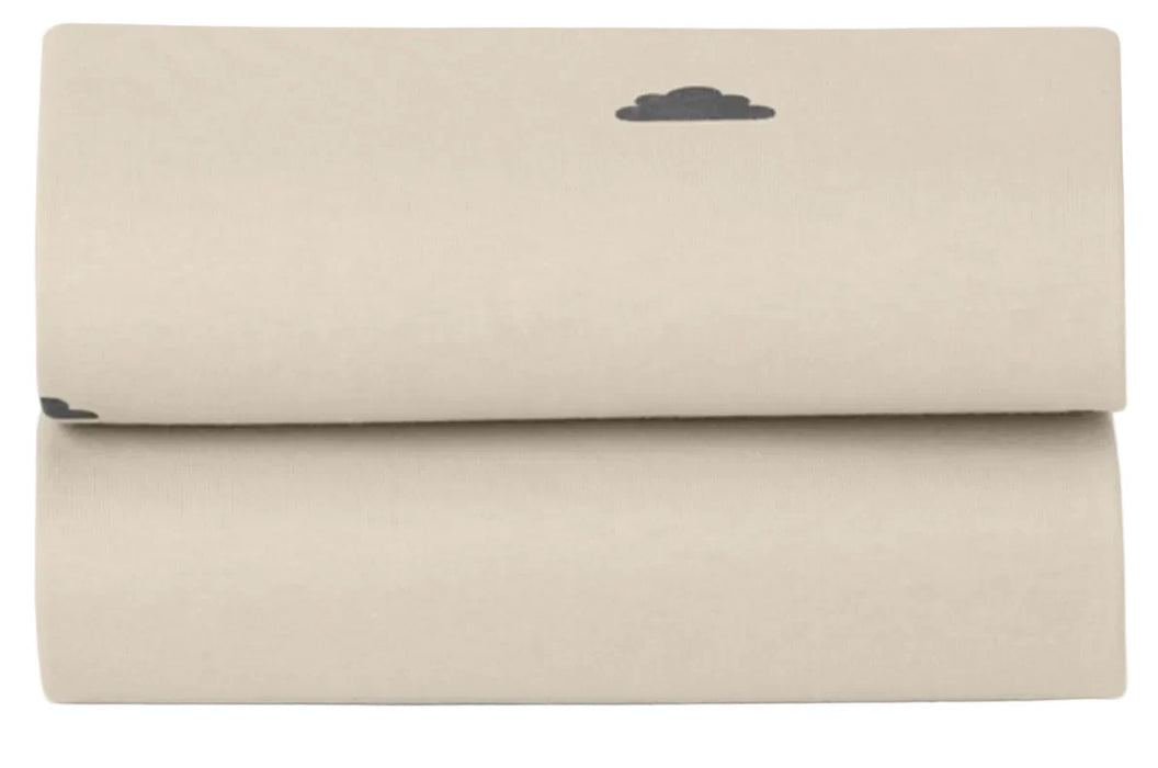 Snuz 2 Pack Fitted Sheets, Sand/Cloud
